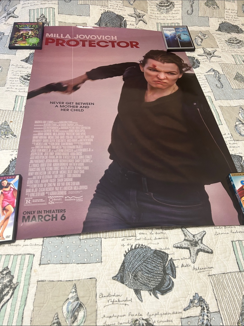 Milla Jovovich Protector Movie Poster - Pink Gradient